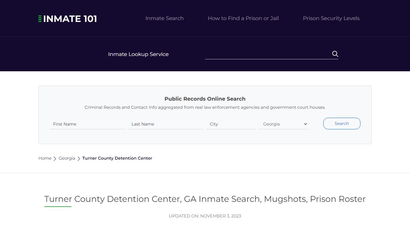 Turner County Detention Center, GA Inmate Search, Mugshots, Prison ...